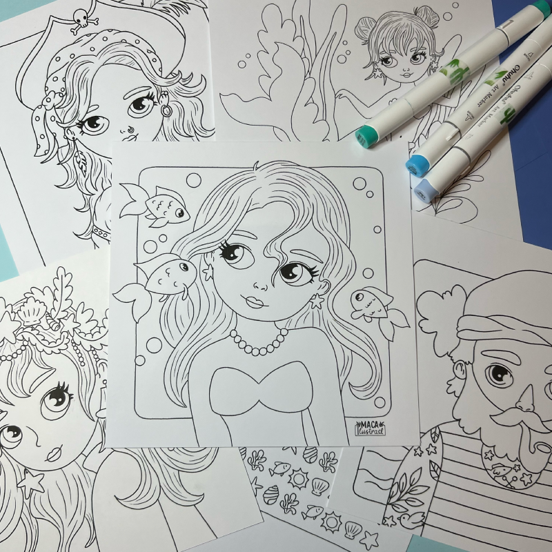 Macailustra – Láminas listas para pintar