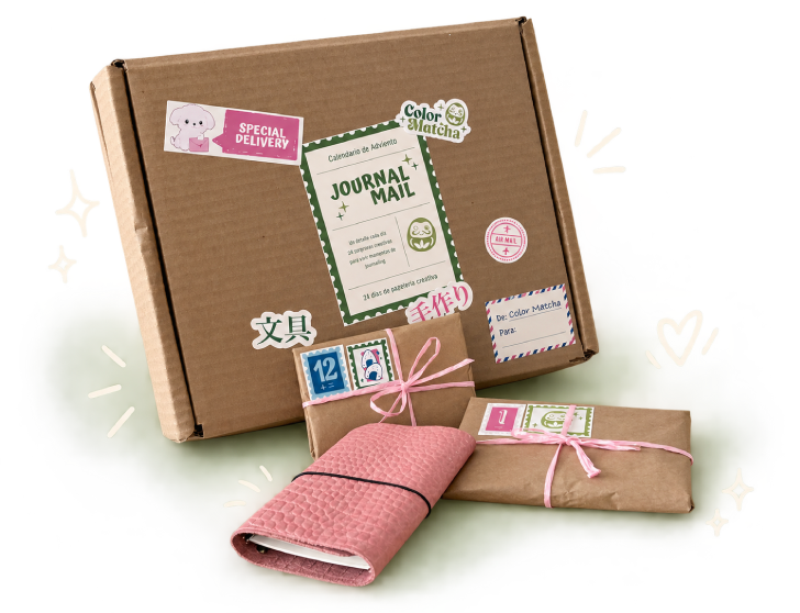 Calendario de Adviento de journaling Journal Mail de Color Matcha
